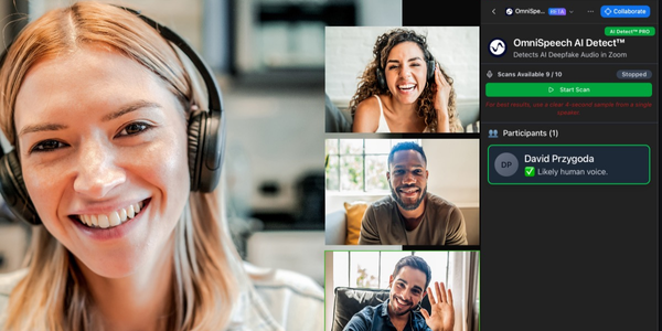 Screenshot image of OmniSpeech at work within Zoom.