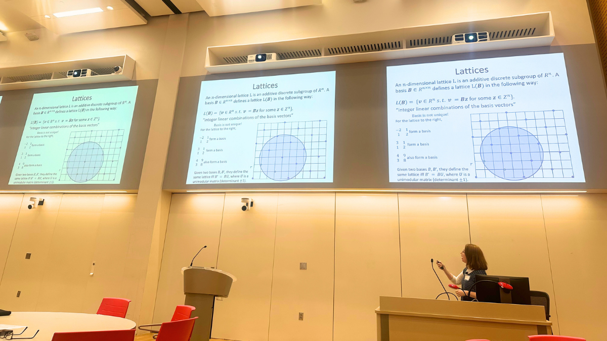 Dr. Dana Dachman-Soled, Professor at the UMD Department of Electrical and Computer Engineering presenting An Introduction to Post-Quantum Cryptography: Beyond RSA and Diffie-Hellman.